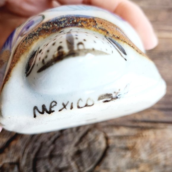 Vintage Mexican Tonala ceramic hand painted turtle figurine. - Picture 3 of 5